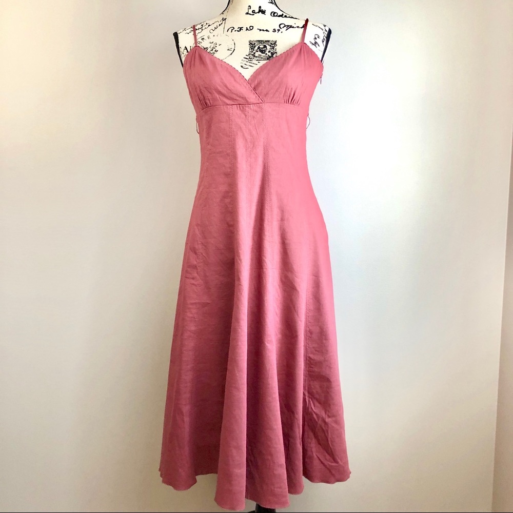 Elie Tahari Linen Midi Dress, UK Size 12/US 6/8